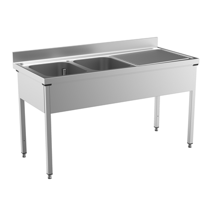 Standard Preparation1800 mm Sink with 2 Bowls & Right Drain