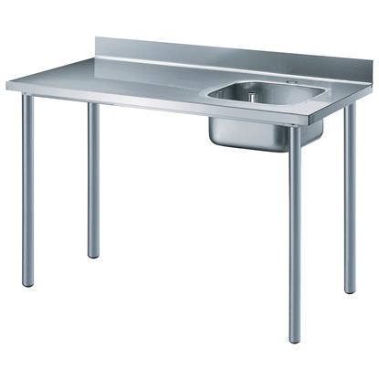 Preparación Premium1400 mm Work Table with Upstand - Right Bowl