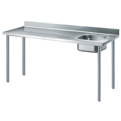 Preparación Premium1800 mm Work Table with Upstand - Right Bowl