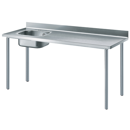 Preparación Premium1800 mm Work Table with Upstand - Left Bowl