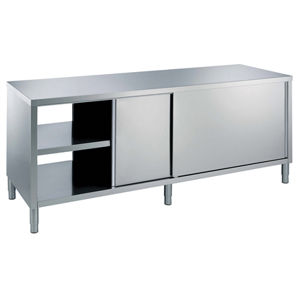 Standard Preparation1600 mm Passthrough Worktop Cupboard with Shelf & Sliding Doors