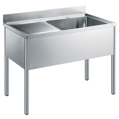 Standard Preparation1200 mm Sink with 1 Bowl - Left Drain