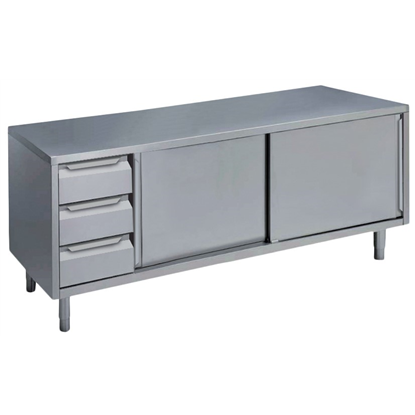 Standard Preparation1600 mm Table with 3 Left Drawers & Sliding Doors