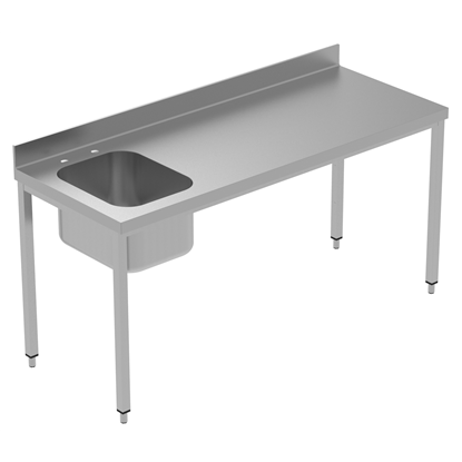 PLUS - Static preparation1800 mm Work Table with Upstand - Left Bowl