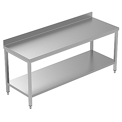PLUS - Static Preparation2000 mm Work Table with Upstand and with Lower Shelf
