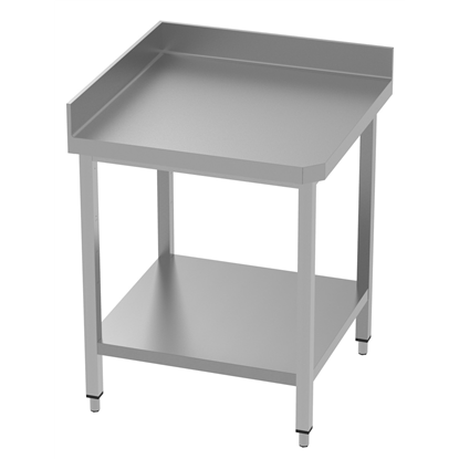PLUS - Static PreparationCorner Type Work Table With Upstand and with Lower Shelf