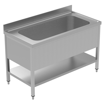 PLUS - Static Preparation1400 mm Soaking Sink with 1 Bowl with Shelf