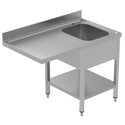 PLUS - Static Preparation1200 mm Sink Unit DW with 1 Bowl with Shelf - Left Drain