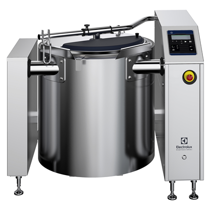 High Productivity CookingPromix Electric Boiling Pan with Stirrer 150lt, 600mm tilting height, with feet