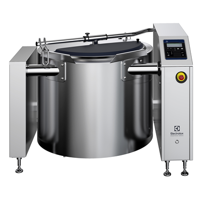 High Productivity CookingPromix Electric Boiling Pan with Stirrer 300lt, 600mm tilting height, with feet