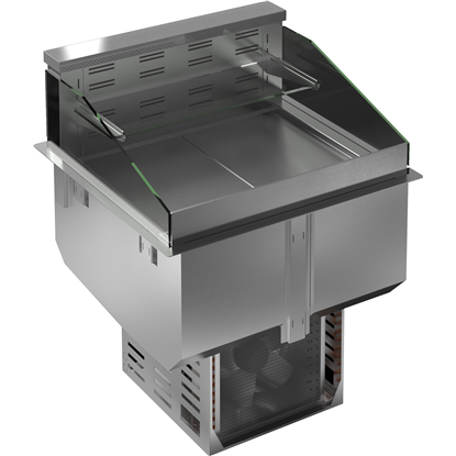 IntégrablesDrop-in cuve réfrigérée ventilée 1 étagère réfrigérée et 1 étagère neutre capacité 2 GN 1/1