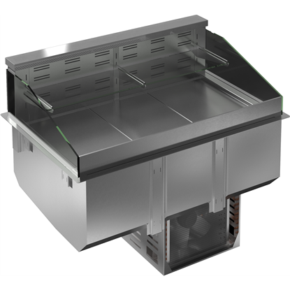 IntégrablesDrop-in cuve réfrigérée ventilée 1 étagère réfrigérée et 1 étagère neutre capacité 3 GN 1/1