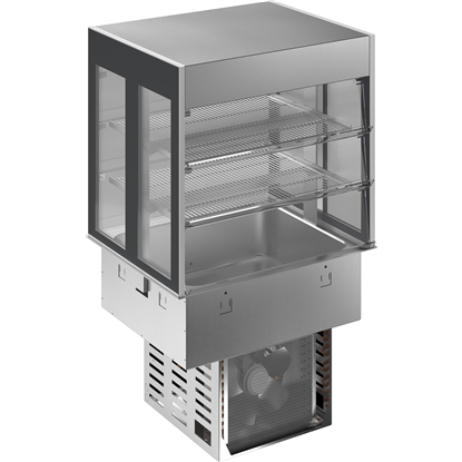 Drop-inCuba refrigerada drop-in con expositor refrigerado, compacto (capacidad de recipiente 2 GN)