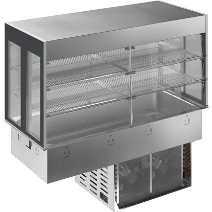 Drop-inCuba refrigerada drop-in con expositor refrigerado, compacto (capacidad de recipiente 4 GN)
