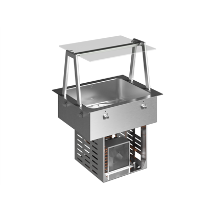 Drop-InDrop-in refrigerated well, static with fan (2 GN container capacity) and A overshelf