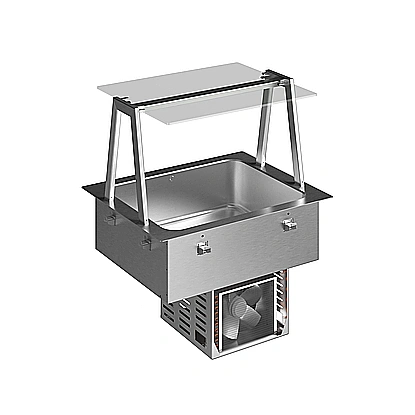 Drop-InDrop-in refrigerated well, static (2 GN container capacity) with A overshelf