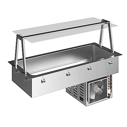 Drop-InDrop-in refrigerated well, static (4 GN container capacity) with A overshelf