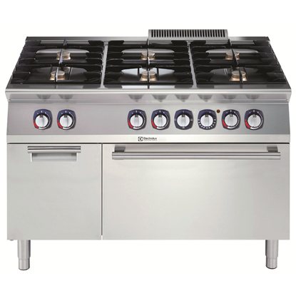 Modular Cooking Range Line700XP 6-Burner Gas Range on Electric Oven with Cupboard