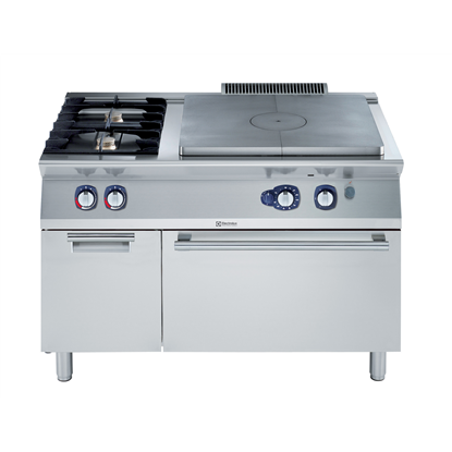 Modular Cooking Range Line700XP Gas Solid Top on Gas Oven with 2 Burners and Cupboard
