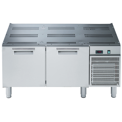 Gamma cottura modulareBase refrigerata con 2 cassetti GN 1/1, -2+10°C, da 1200 mm, 60 Hz, gas R290