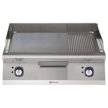 组合式炉具系列700XP 800mm Electric Fry Top, Smooth and Ribbed Brushed Chrome Plate