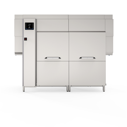 Mosogatásgreen&clean EDR folyamatos üzemű kosaras mosogatógép, 250 kosár/óra, ESD, elektromos 50Hz