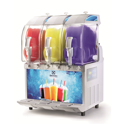 FrozenFrozen granita dispenser with 3 bowls, electronic control and lighted panel