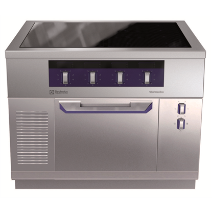 Modular Cooking Range Linethermaline 80 - 4 Zone Induction Top on Oven, 1 Side with Backsplash H=800