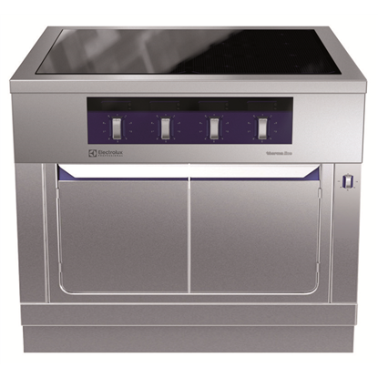 Modular Cooking Range Linethermaline 80 - 4 Zone Induction Top on Warming Cabinet, 1 Side H=700