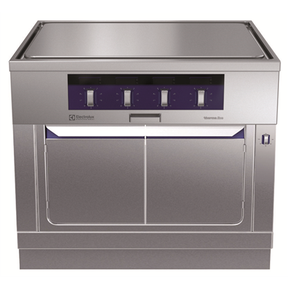 Modular Cooking Range Linethermaline 80 - 4 Zone Electric Solid Top on Warming Cabinet, 1 Side-Ecotop with Backsplash H=700