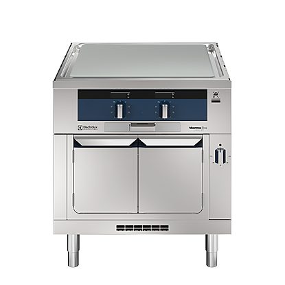 Modular Cooking Range Linethermaline 80 - 4 Zone Electric Solid Top on Warming Cabinet, 1 Side+Backsplash H=700