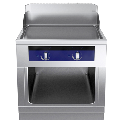 Gamma cottura modularethermaline 90 - Fry top a gas con piastra liscia al cromo, modulo intero, 1 lato operatore H 700