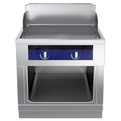 Gamma cottura modularethermaline 90 - Fry top a gas piastra liscia al cromo, 1 modulo, 1 lato operatore H 800