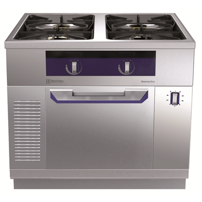 Modular Cooking Range Linethermaline 90 - 4-Burner Gas Top on Passthrough Static Gas Oven, 2 Sides, H=800