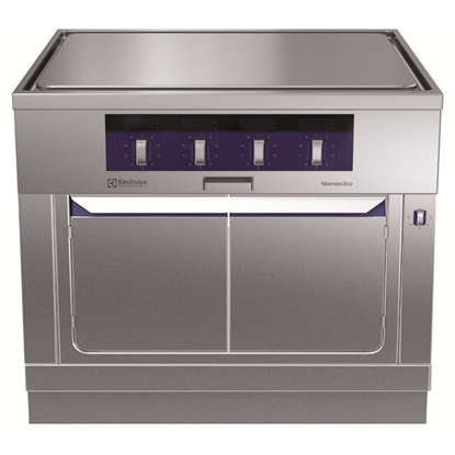 Modular Cooking Range Linethermaline 90 - 4 Zone Electric Solid Top on Warming Cabinet, 2 Sides H=700