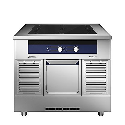 Modular Cooking Range Linethermaline 90 - 4 Zone Full Surface Induction Top on Cupbpard Base, 2 Sides, H=800