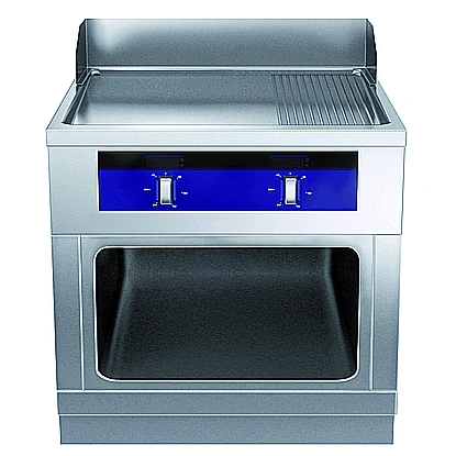 Modular Cooking Range Linethermaline 90 - Full Module Freestanding Electric Fry Top with Mixed Plate, 1 Side, H=700- H3 -Marin