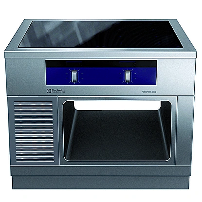 Modular Cooking Range Linethermaline 90 - 4 Zone Full Surface Induction Top on Passthrough Base, 2 Sides, H=700 - H3 -Marine
