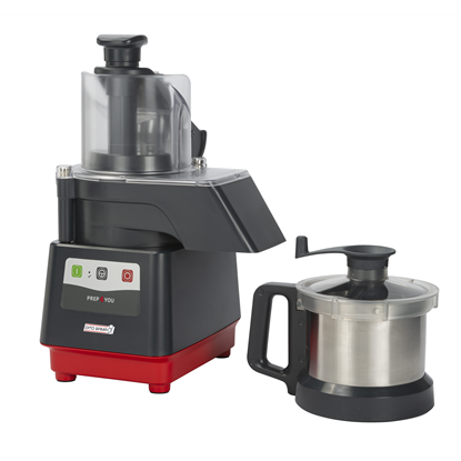 Tagliaverdure<br>Combinato cutter mixer/tagliaverdure con vasca in acciaio inox da 2,6 litri, velocità variabile da 5