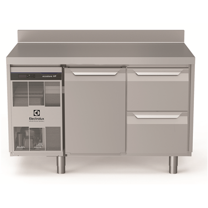 Table réfrigéréeecostore HP Premium-290lt, 1 Porte 2x1/2 tiroirs, adossée