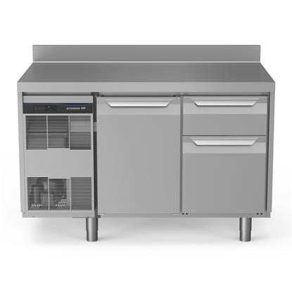 Table réfrigéréeecostore HP Premium-290lt, 1 Porte 1x(1/3&2/3) tiroirs, adossée