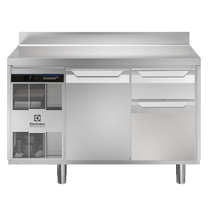 ecostore HP PremiumTavolo refrigerato,290lt,1 porta,1/3 e 2/3 cassetti,-2+10°C, alzatina