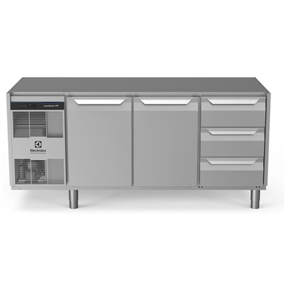 Table réfrigéréeecostore HP Premium-440lt, 2 Portes 3x1/3 tiroirs, sans dessus