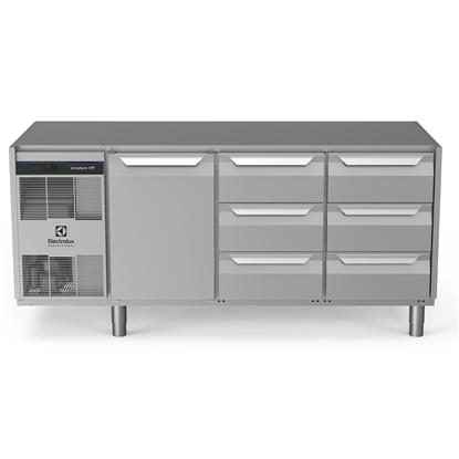 Table réfrigéréeecostore HP Premium-440lt, 1 Porte 6x1/3 tiroirs, sans dessus