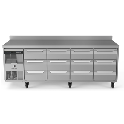 Digital Undercounterecostore HP Premium Refrigerated Counter - 590lt, 12x1/3 Drawers, Upstand, UK Plug