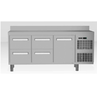 Digital UndercounterFreezer Counter - 3 Door (R290) with upstand and with cooling unit right
