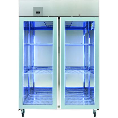 ecostore2 Glass Door Digital Stainless Steel Refrigerator, 1430lt (+2/+10) with UK plug - 60Hz