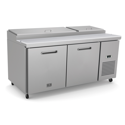 Refrigeration Equipment<br>Pizza Preparation Table, 2 Door with 9GN 1/3 containers - Stainless Steel (R290)