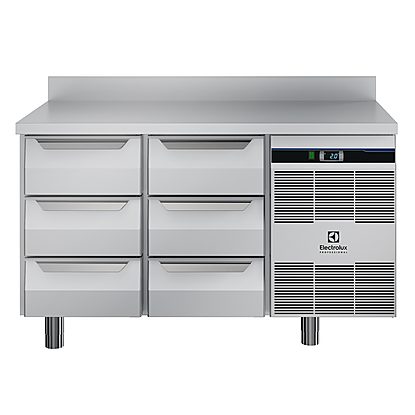 Digital Cabinets6x1/3 drawer Refrigerated Counter with backsplash, -2+8°C, AISI 304, R290