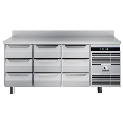 Digital Cabinets9x1/3 drawer Refrigerated Counter with backsplash, -2+8°C, stainless steel, R134a